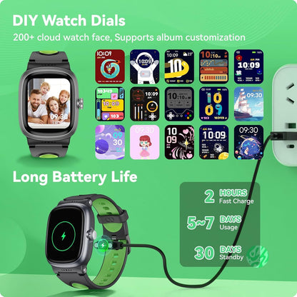 K1 Children's Smartwatch, Kids GPS Tracker Watch with Call, Safe and Easy-to-Use