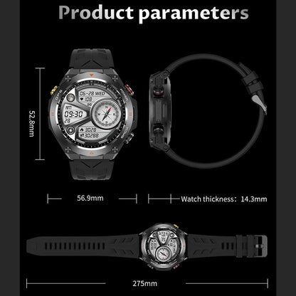 Men's GPS Smartwatch, 1.45'' HD Screen with Built-In GPS, Altimeter, Barometer, Compass, AI Voice, Compatible with Android & iPhone