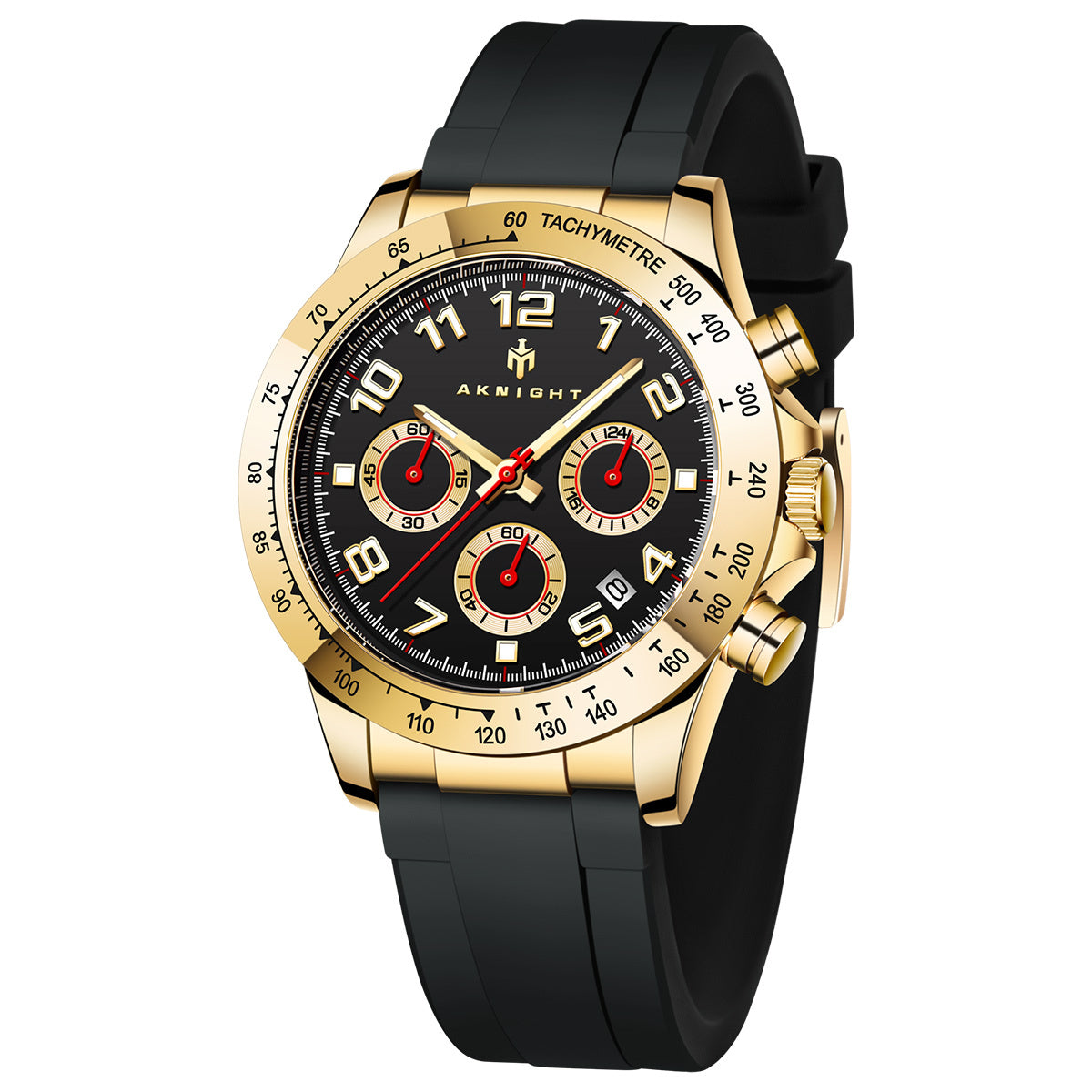 Men's Chronograph Quartz Dress Watch, Classic Business Fashion Waterproof Wristwatch with Date, Elegant Gift