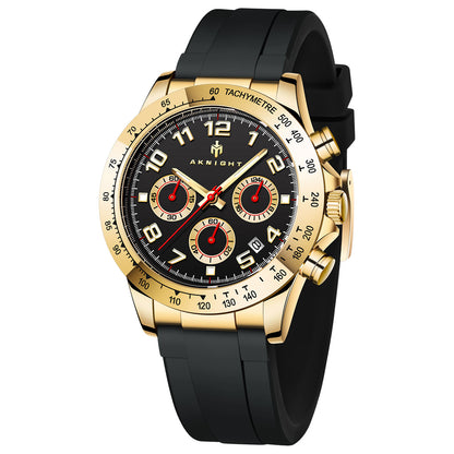 Men's Chronograph Quartz Dress Watch, Classic Business Fashion Waterproof Wristwatch with Date, Elegant Gift