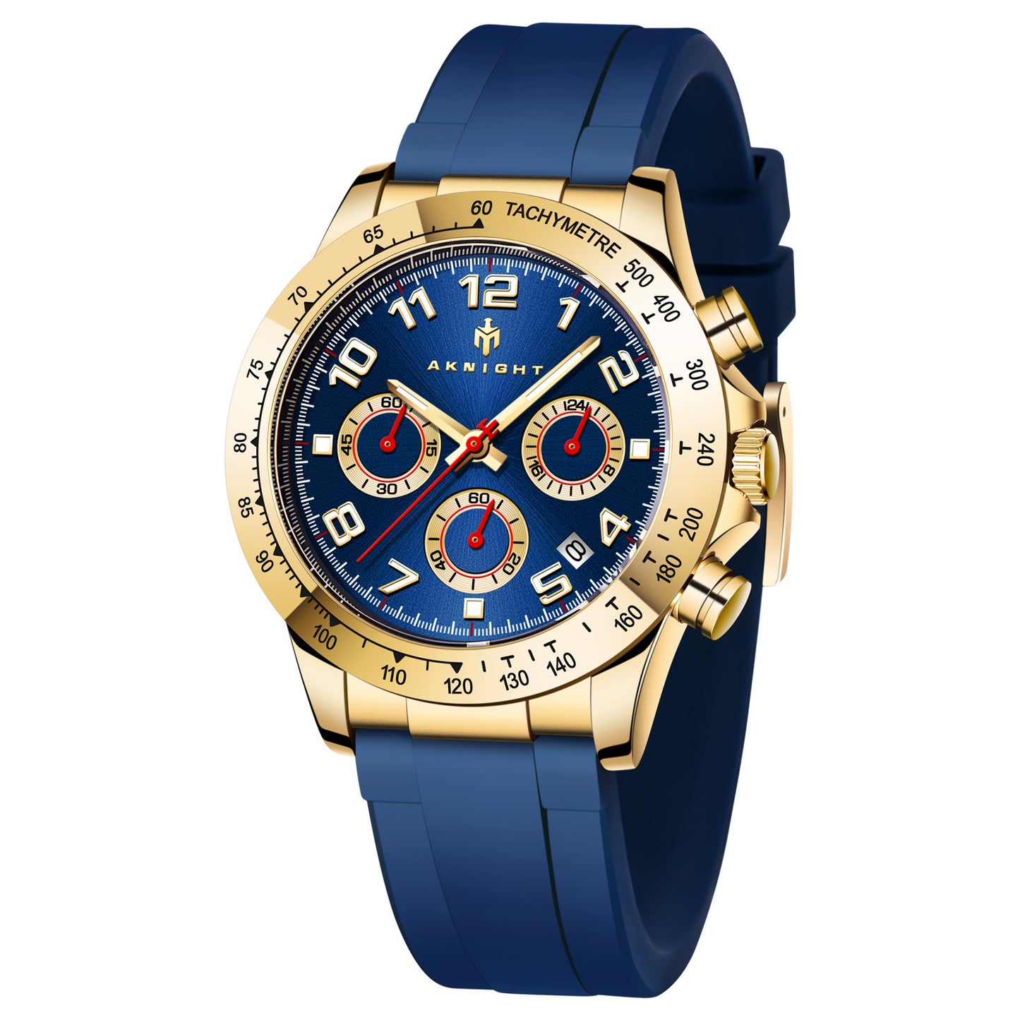 Men's Chronograph Quartz Dress Watch, Classic Business Fashion Waterproof Wristwatch with Date, Elegant Gift