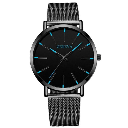 Men's Waterproof Stainless Steel Quartz Watch, Luminous Classic Business Dress Watch