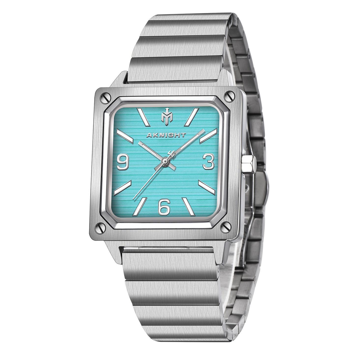 Men's Stainless Steel Square Watch, Waterproof Classic Analog Dress Watch