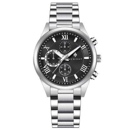 Men's Stainless Steel Chronograph Watch, Waterproof Analog Dress Watch with Luminous Dial