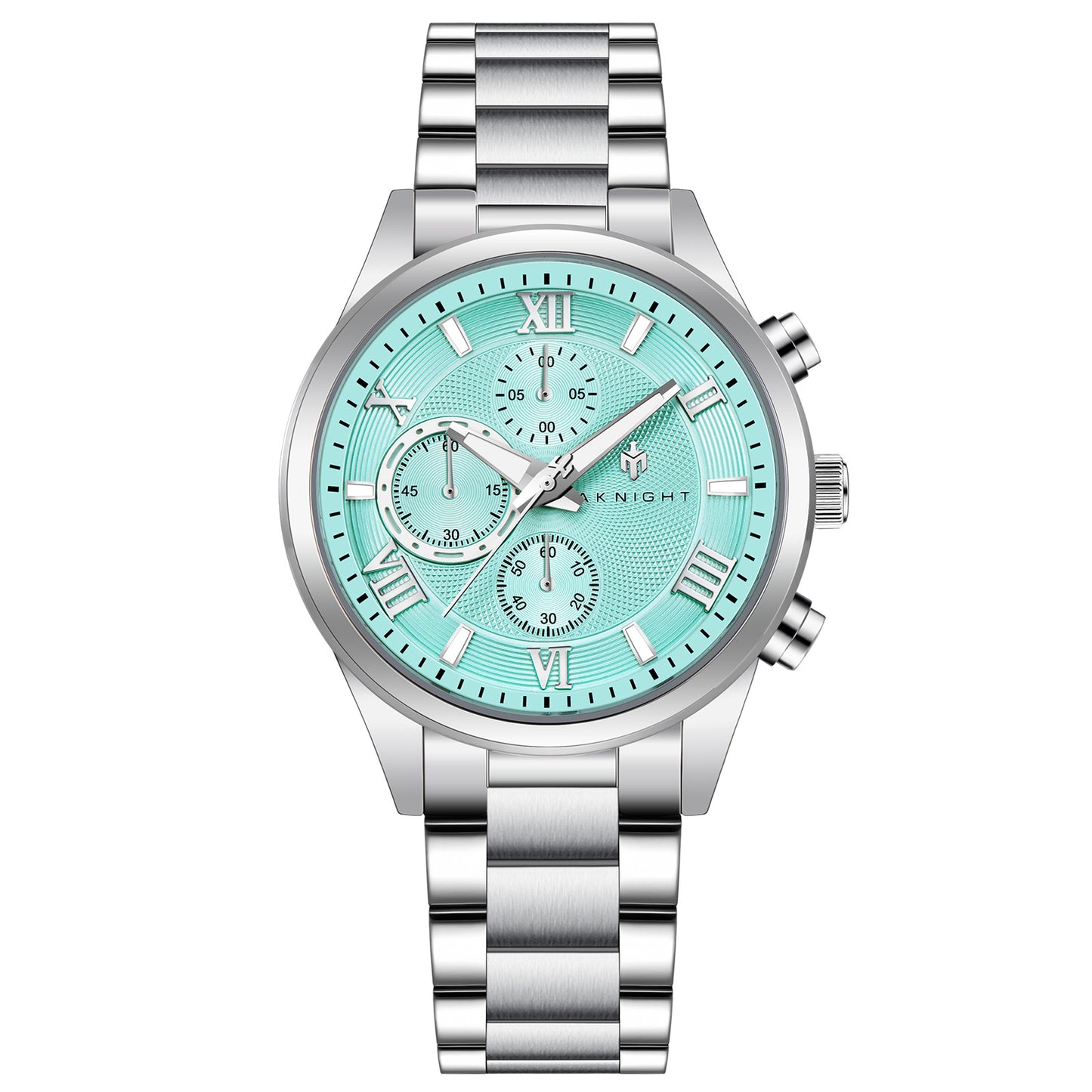 Men's Stainless Steel Chronograph Watch, Waterproof Analog Dress Watch with Luminous Dial