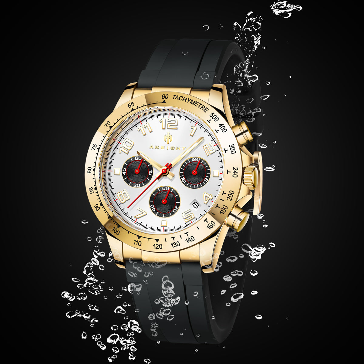 Men's Chronograph Quartz Dress Watch, Classic Business Fashion Waterproof Wristwatch with Date, Elegant Gift