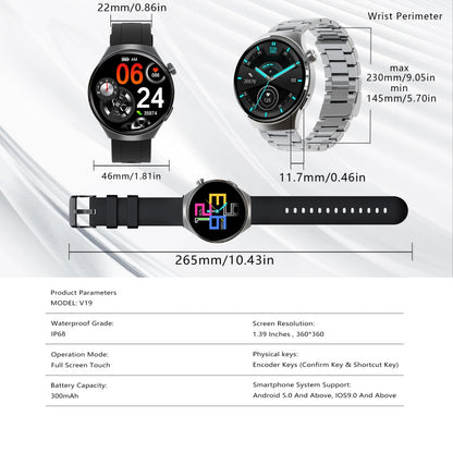 Men's Smartwatch, Business Fitness Watch with Call Answer, Heart Rate Monitor, Waterproof Sports Smart Watch