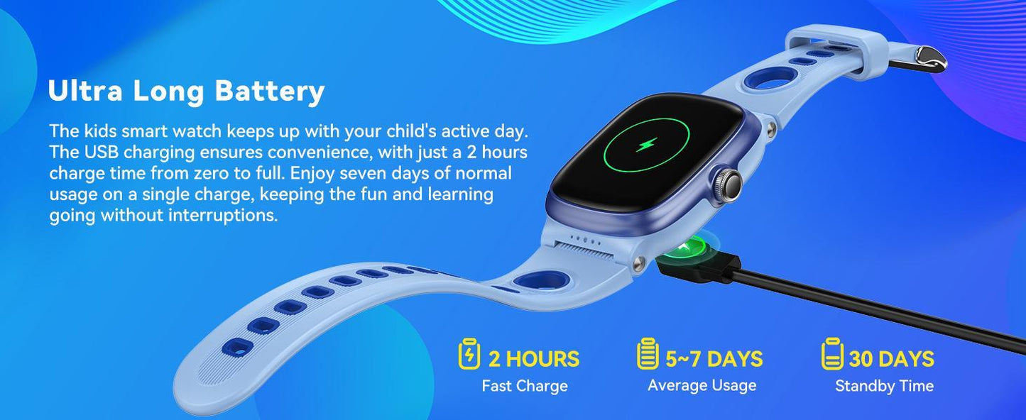 K1 Children's Smartwatch, Kids GPS Tracker Watch with Call, Safe and Easy-to-Use