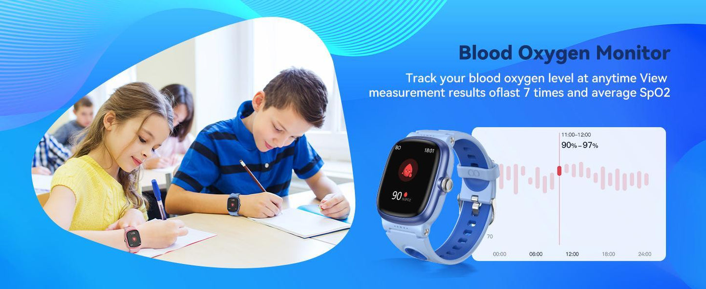 K1 Children's Smartwatch, Kids GPS Tracker Watch with Call, Safe and Easy-to-Use