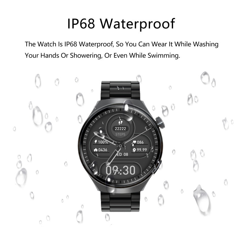Men's Smartwatch, Business Fitness Watch with Call Answer, Heart Rate Monitor, Waterproof Sports Smart Watch